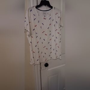 Croft and Barrow Summertime tee with sandal designs